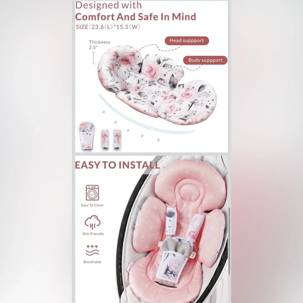 Sweet Wavet Pink Floral Infant Car Seat Insert